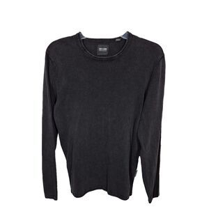 Only & Sons Pullover‎ Mens Medium Black Onsgarson 12 Wash Crew Knit Long Sleeve